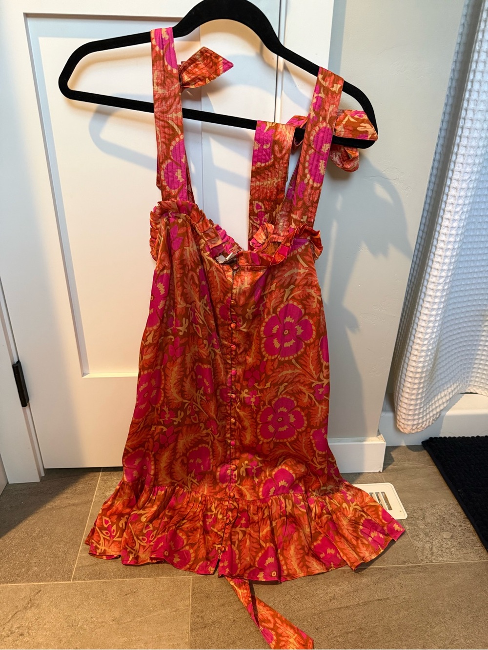Cleobella Orange and Pink Floral Midi Dress